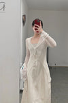 SWAYING/KNIT Knitted Panel Skirt SW22SSL53 Beige/White PS48